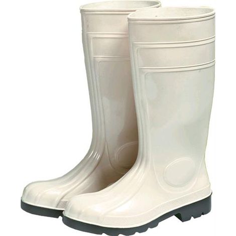 STIVALI IN PVC SICUREZZA Colore Bianco N.39 Classe S4 Punta con lamina acciaio