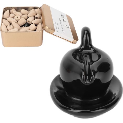 Cônes d'encens à reflux, parfum persistant, brûle-encens inclus, idéal pour l'aromathérapie, lot de cônes odorants. (1/5)