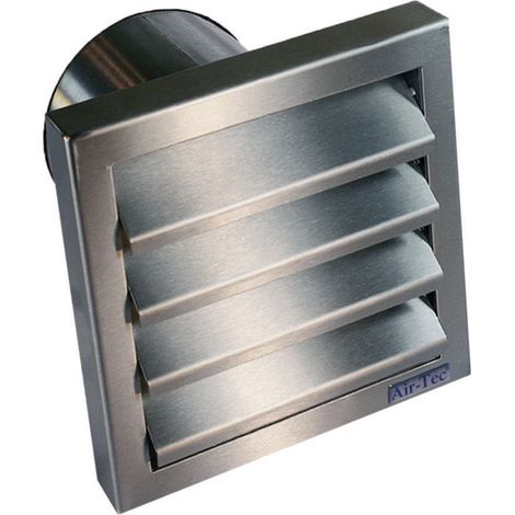 Wallair N31845 Ablufthaube mit Rückstauklappe  Edelstahl Passend für Rohr-Durchmesser: 10 cm