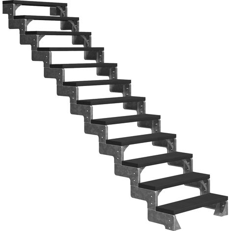 Dolle Außentreppe Gardentop 270-330cm Geschosshöhe mit Trimax anthrazit 80cm breit ohne Geländer