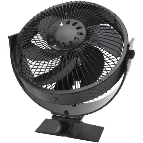 DEESSE SHOP-Ventilateur de cheminée silencieux – 6 pales – Aluminium – 20x9x25cm – Température de fonctionnement 50-350°C – Bruit ≤25 dB (1/5)