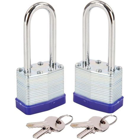 APEX Cadenas robuste à clé identique, corps en acier laminé de 40 mm (1-9/16"), anse extra longue de 6 cm (2-3/8")