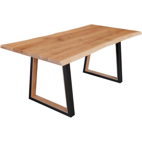 Table salle manger pieds en U chêne massif 180cm ADAM (1/5)