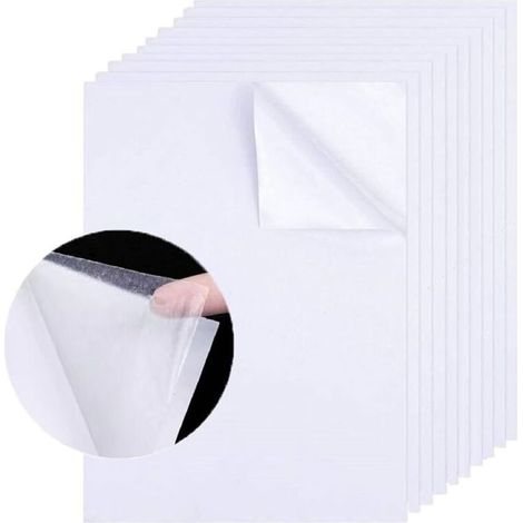 A4 Autocollant Adhésif Double Face, Transparentes Ruban Adhésif Double Face, Blanc Ruban Auto Adhésif, 10PCS A4 Feuilles Adhésives Double Face Ruban Adhésif Artisanal Transparent pour DIY (1/5)