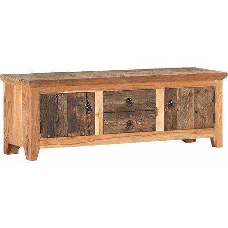 vidaXL Meuble TV 120x30x40 cm Bois d'acacia et de récupération massif (1/5)