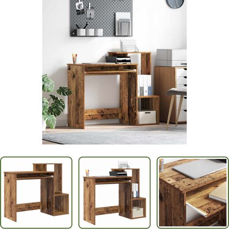 vidaXL Rangement bureau -  Bureau Bois Ancien 106 x 41 x 88.5 cm Bois d'ingénierie (1/5)