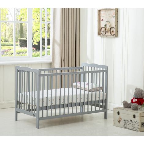 MCC Brooklyn Baby Cot Crib With Water repellent Mattress GREY (1/5)