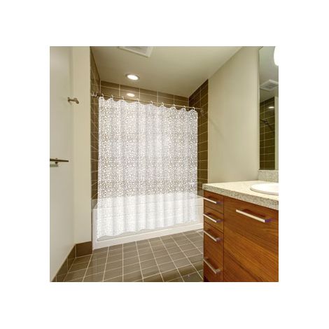 TENDA BAGNO CALDEA PVC 180X200 TRANS C/ANELLI