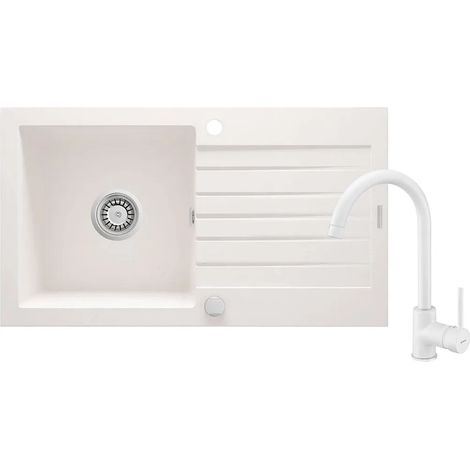 Evier deante zorba granit 1 cuve siphon gain de place