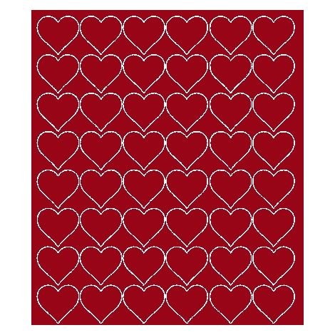 Autocollants en forme de cœur pour la Saint-Valentin, 3 cm, 48 pièces, rouge foncé mat