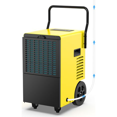 Déshumidificateur Professionnel 50 L/j avec Pompe de Relevage – Évacuation Continue, Anti-Humidité et Moisissures pour Cave, Maison et Chantier jusqu’à 150 m² (1/5)