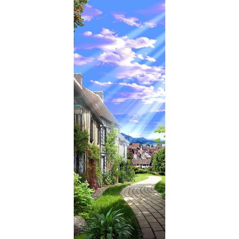 Selbstklebende Türtapete – Türsticker – PVC – Wiederablösbar – Klebefertige Rückseite – Wandtapete – Selbstklebende Tapete – Für Schlafzimmer, Wohnzimmer und Flur – 200 x 77 cm (1/5)