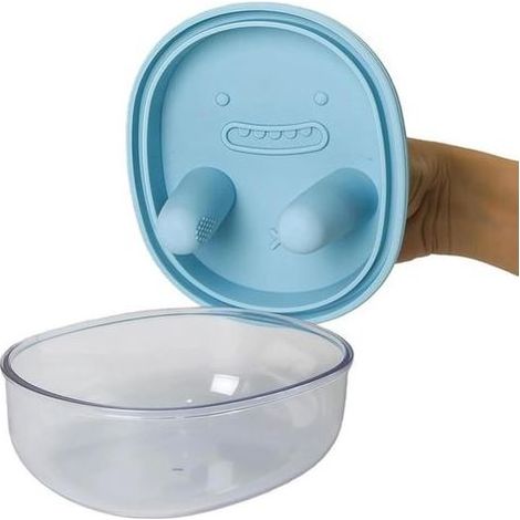 Snackbox - 2-in-1-Design - Hält die Hände sauber - Silikondeckel mit Fingermulden - Wiederverwendbar, ideal für Reisen und Camping. (1/5)