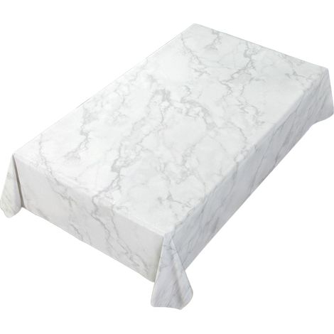 1 nappe de table en PVC, imperméable et résistante aux taches, nappe moderne pour table basse ou d'appoint dans salon ou salle à manger