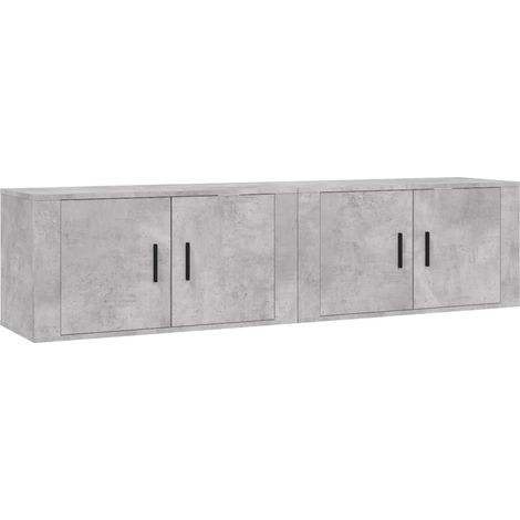 Maison Exclusive - TV-Wandschränke 2 Stk. Betongrau 80x34,5x40 cm