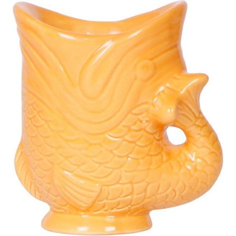 Cache-pot Design Poisson en Céramique Orange Ø 6 cm pour Succulentes et Petites Plantes - PANGIVO (1/4)