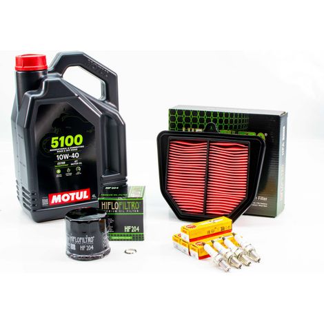 Kit Révision Filtres Bougies pour YAMAHA FAZER FZ8 S de 2011 à 2015 - MOTUL 5100 10W40 4L