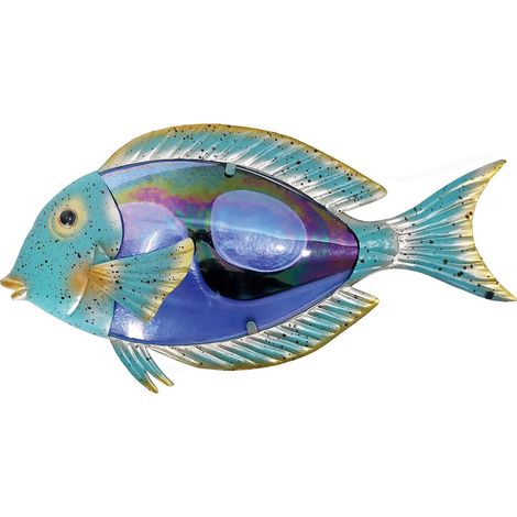 Décoration murale en métal 2024, poisson tropical suspendu en verre de 38 cm (15 pouces), décoration intérieure (1/5)