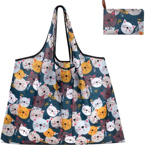 Sac à Provisions Pliable Sac de Courses Réutilisable 50x66cm Sac Shopping Léger Sachet à Main pour Achats (1/5)