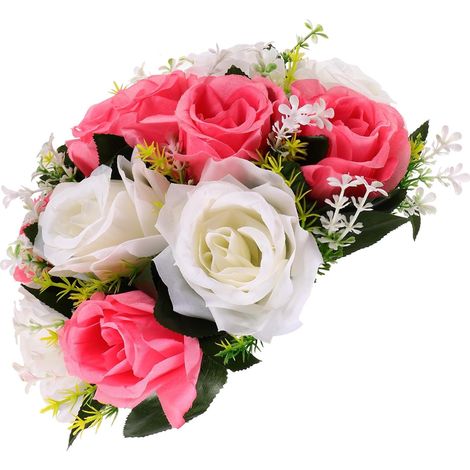 Boules de roses artificielles SECFOU , aspect réaliste , idéales pour la décoration table . fleurs e