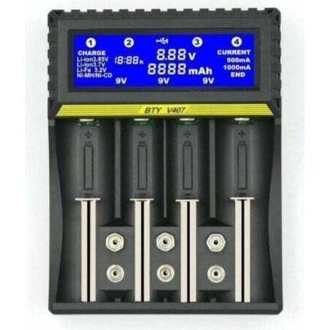 [JAMAIS UTILISÉ] BTY407 chargeur de batterie multifonctionnel 18650 batterie Li-ion/NiMH/NiCd/5AA/7AAA/9V chargeur de batterie