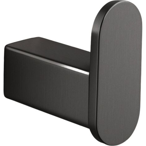 BALNEO - crochet porte-serviettes en acier inox anthracite Gun Metal - crochet de salle de bain QARX inoxydable - patère murale pour salle de bain (1/2)