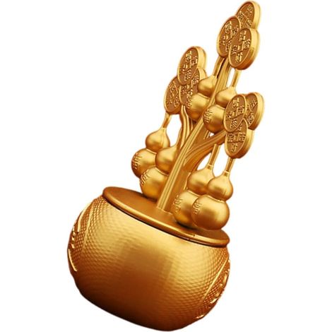 Statuette Feng Shui Doré WU Lou Décoration Chance pour Table ou Étagère Symbole Abondance pour Maison (1/5)