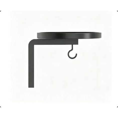 Colgador de plantas de pared con ganchos, apto para uso interior y exterior, ideal para balcones, salones, baños, color negro. (1/5)