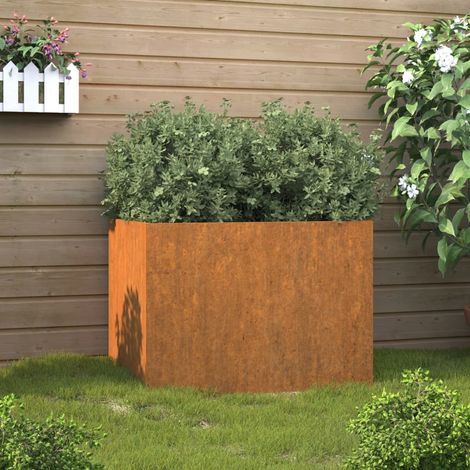jardinière Pot de fleurs Bac à fleurs 62x47x46 cm acier corten BVDXN405560 (1/5)