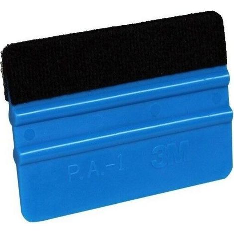 Raclette avec bord en feutre pour appliquer des autocollants/films/autocollants (10 x 7 cm) bleu, 3 pièces (1/5)