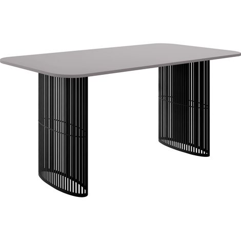 Mesa Oswego 163, Grafito, 76x90x160cm, Alargamiento, Aglomerado laminado, Metal (1/4)