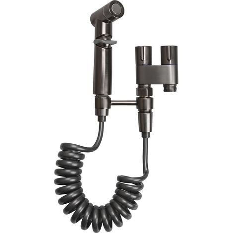Douchette toilette WC mural – Pulvérisateur de bidet avec vanne 3 voies – Tuyau rétractable 1.2m – Acier inoxydable anti-rouille (1/5)