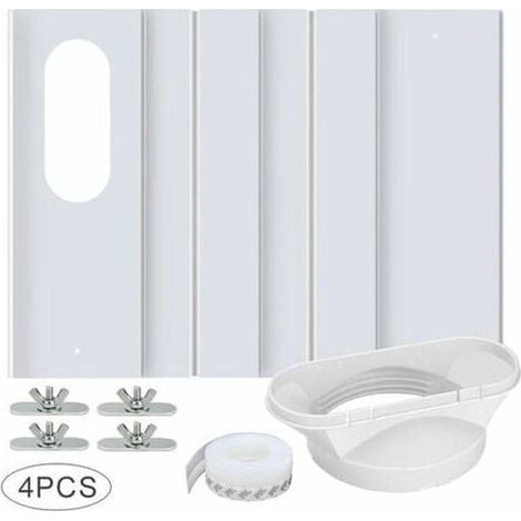 Kit fenêtre pour climatiseur portable, avec raccord universel, fenêtre panneau PVC renforcé réglable (1/5)