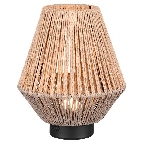 Lampada da tavolo LED, filato di carta, marrone, 18,5x22x18,5 cm, Lira (1/5)