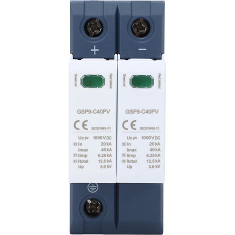 Parafoudre DC 2P 1000V, grande capacité de décharge, réponse rapide, protection contre les surtensions (1/5)