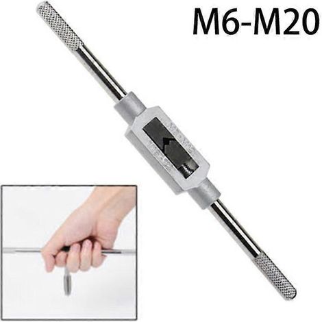 1 clé à tarauder M6-M20 1/4" - 3/4" avec poignée réglable, outil de taraudage en métal durable, largeur de poignée 6-20 mm (1/4)