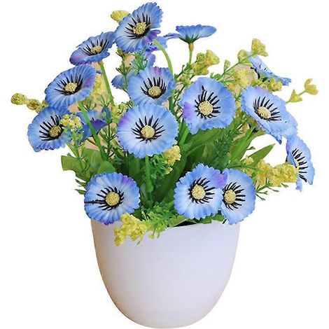 Bouquet fleuri artificiel bonsaï, plante de fleurs artificielles, décoration pour la maison, le jardin, les fêtes et les tables.bleu (1/5)