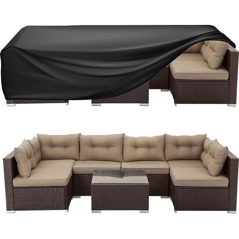 Housse rectangulaire imperméable pour mobilier de jardin WLEAFJ, idéale pour les tables d'extérieur. Résistante et robuste, elle convient parfaitement aux canapés d'angle de jardin (90 po L x 64 po l (1/5)