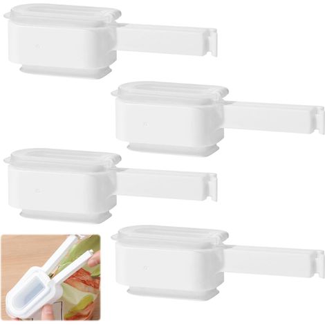 4 clip di chiusura per sacchetti alimentari con beccuccio versatore, clip di chiusura per sacchetti alimentari, clip di sigillatura, clip di chiusura per sacchetti alimentari per cucina, casa, ufficio (1/5)