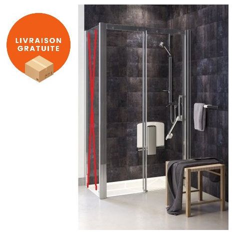 Porte de Douche Coulissante AKW Larenco 1600x2000mm Pose en Niche en Aluminium Chromé - 26778 (1/5)