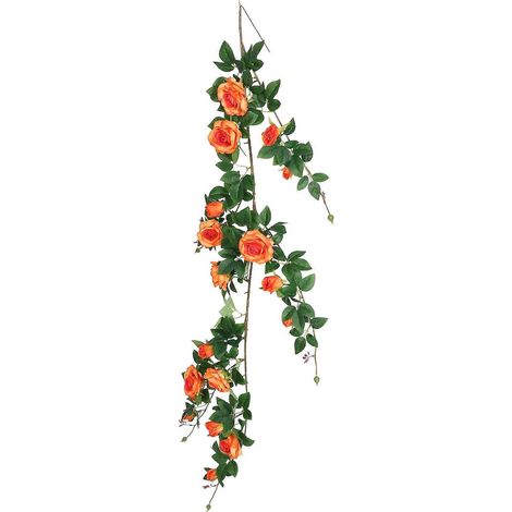 Guirlande de fleurs artificielles en forme de vigne de roses, 2 pièces, à suspendre, idéale pour un mariage. (1/5)