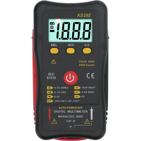 Multimètre numérique multifonction True RMS intelligent portable rétention de données sans contact voltmètre (KD28E) (1/5)