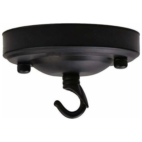 10 pezzi Ganci da soffitto vintage in ferro - Nero, piastra di sospensione in metallo con gancio e ventosa per accessori fai da te, base di P (1/5)