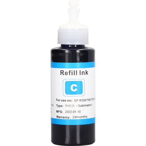 100 ml Sublimationstinte zum Nachfüllen für R330-, T50- und T60-Drucker – Zubehör für den digitalen Thermotransferdruck