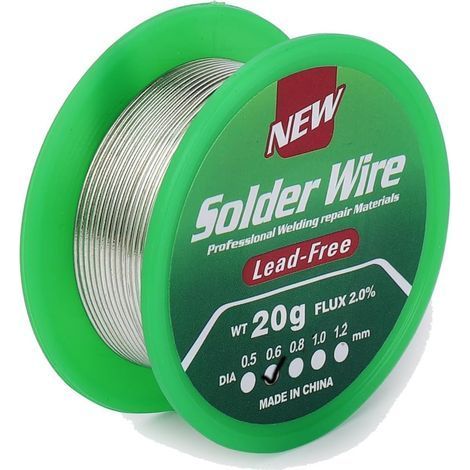 1 Bobine Fil de Soudure Sans Plomb 0.6mm, Noyau Colophane Sn99.3%, Pour Réparation Électronique (1/5)