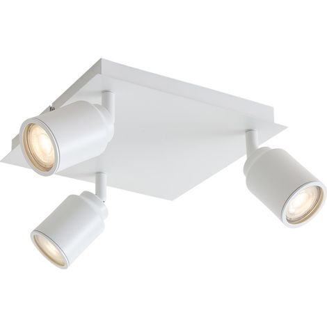 QAZQA Faretto ducha - Moderno - Acciaio,Alluminio,Vetro - Bianco - Quadrato Max. 3 x Watt (1/5)