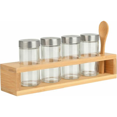 Set di 4 contenitori per spezie con supporto (1/5)