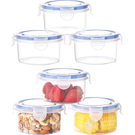 6 Pièces Boite Hermetique Alimentaire 300ML, Pot Plastique avec Couvercle Hermétique, Petits Contenants Alimentaire, Bols en Plastique, pour Fruit, Compotes, Purées, Yaourts (1/4)