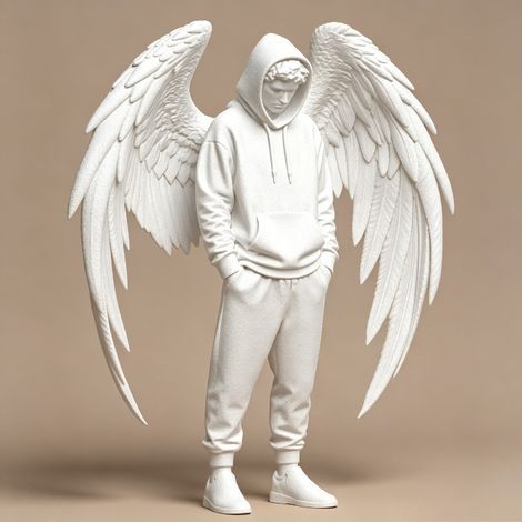 Popular 3D printed stylish angel statue, a small ornament for home decoration, perfect as an Easter gift. (1/4)