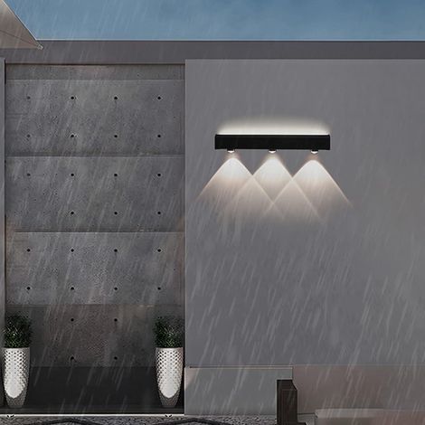 LED Extérieur Applique Murale Up and Down Longue Lumière Murales IP65 Étanche Moderne Aluminium Luminaire Mural Intérieur/Extérieur pour Clôture Villa Terrasse Jardin (Lumière Blanche,40cm) (1/4)